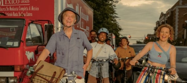 David Byrne on a bike